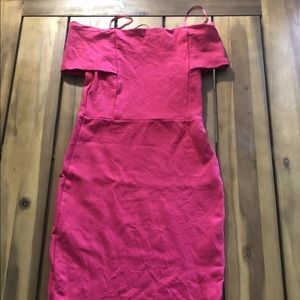 ZARA Hot Pink Off The Shoulder dress Size small